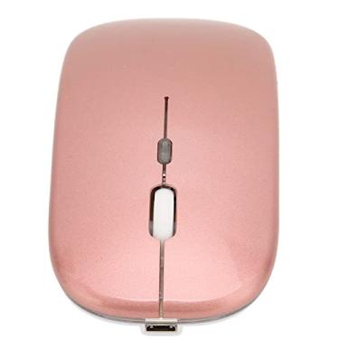 Imagem de Mouse sem fio, 2,4 G LED sem ruído com receptor USB, 3 níveis de DPI ajustáveis, carregamento USB, mouse silencioso, anti-impressão digital, mouse portátil para PC, laptop (ouro rosa)