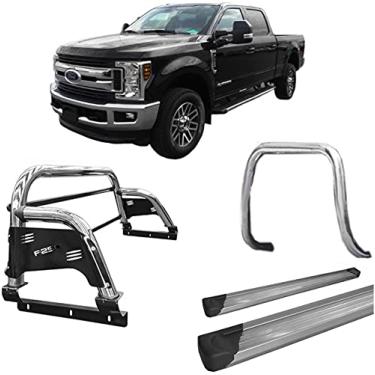 Imagem de Kit quebra mato+Estribo PL+Sant Antonio H3 F250 C Dupl CROMO