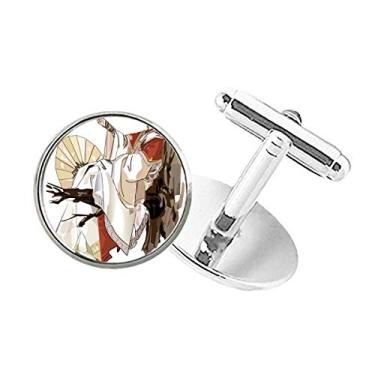 Imagem de DIYthinker Abotoaduras chinesas chinesas com fecho de botão redondo