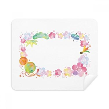 Imagem de Pano de limpeza geométrico Sakura padrão de giroscópio limpador de tela 2 peças de tecido de camurça