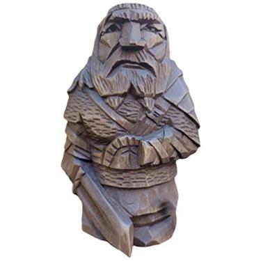 Imagem de YQkoop Estátuas de Deuses Nórdicos - Estátua de Odin Thor Tyr Ulfhednar Mitologia Viking nórdica Estatuetas de resina pagã nórdica ornamentos arte para decoração de escritório doméstico (experimente), 10 cm (3,9 polegadas)