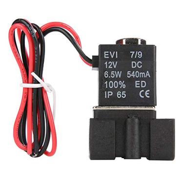 Imagem de Válvula solenoide, 2P025-06 DC12V 1/8" NPT válvula solenoide elétrica 2 vias de plástico NC válvula eletromagnética normalmente fechada para ar, gás inerte, líquido, água