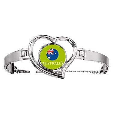 Imagem de N/A N/A Bracelete com bandeira australiana canguru coala coração joia pulseira de arame, medium, metal