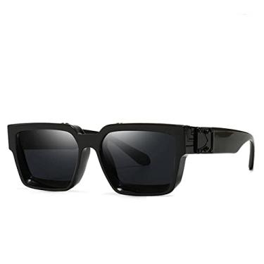 Imagem de Óculos de sol quadrados superdimensionados femininos de luxo masculinos óculos de sol vintage designer uv400 retro óculos com estojo, 1165 C16