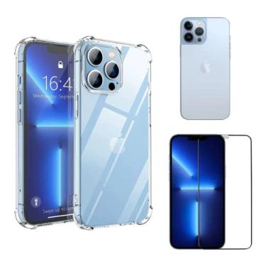 Imagem de Capa Capinha Compatível Com iPhone 13 + Película Traseira de Cerâmica + Película frontal 9D - (C7COMPANY) (iPhone 13 (6.1))