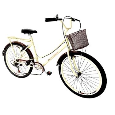 Imagem de Bicicleta feminina aro 26 tipo ceci com cesta 6 marchas mary