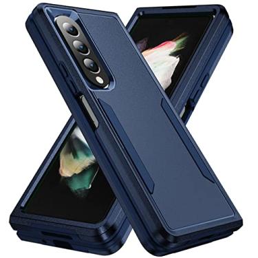 Imagem de Capa dobrável de proteção dura fosca para Samsung Galaxy Z Fold 4 5G Fold4 Zfold4 Capa anti-choque para Samsung Z Fold 4 Capas, azul marinho, para Samsung Z Fold 4