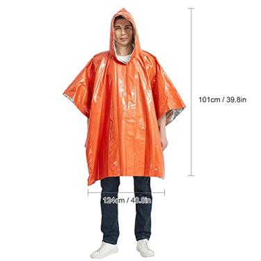 Imagem de Tingpai Equipamento de sobrevivência de emergência ao ar livre impermeável calor refletor térmico Poncho capa de chuva com saco de dormir e abrigo pa tenda pa acampamento e caminhada aventu