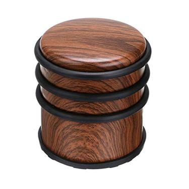 Imagem de Sumnacon – Tampa de porta de piso resistente sem furadeira, durável de aço inoxidável com borracha antiderrapante – Alça decorativa contemporânea para porta de segurança para escritório doméstico comercial industrial, WoodGrain