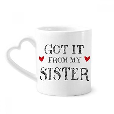 Imagem de Caneca de presente For My Family Got It From My Sister Caneca de café cerâmica copo de coração de vidro