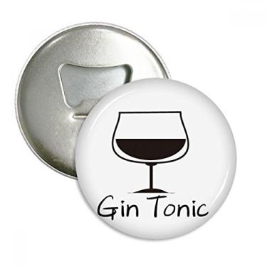 Imagem de Outline Of Gin Tonic Abridor de garrafas de coquetel ímã de geladeira emblema multifuncional