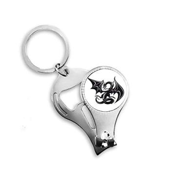 Imagem de Dragon animaux Art Grain Outline Nail Nipper Ring Chaveiro Abridor de Garrafas Clipper