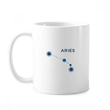 Imagem de Caneca de cerâmica do signo do zodíaco da constelação de Áries xícara de porcelana de café
