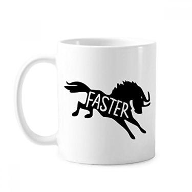 Imagem de Caneca natural com contorno de animal de cavalo preto cerâmica xícara de porcelana de café louça
