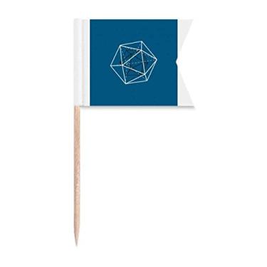 Imagem de Combinação de bandeiras de palito geométrico geométrico para marcação de palito de dente para festa de bolo comida prato de queijo