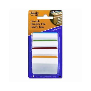 Imagem de Abas de arquivo penduradas, azul/verde/vermelho/amarelo, 6 bandeiras/cor, 24 bandeiras/pacote [conjunto de 2]