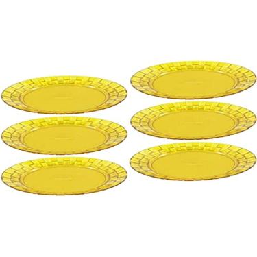 Imagem de Prato G, Amarelo Transparente, 6 unidades, Crippa