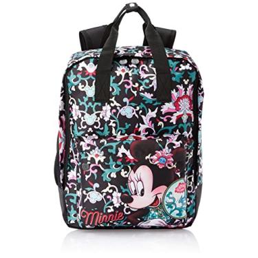 Imagem de Bolsa Mochila Feminina Escolar Grande Minnie 9802 03 Bolsos Cor:preto
