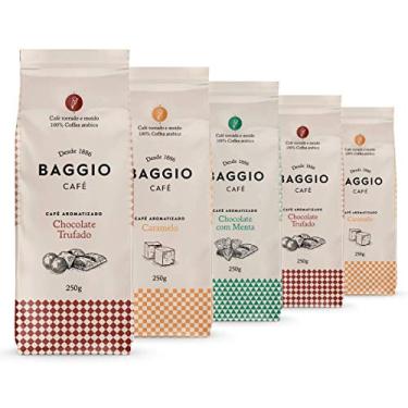 Imagem de Café Em Pó Baggio, 5 Pacotes, 1.250g, Chocolate Trufado, Menta e Caramelo, Café Moído Aromatizado