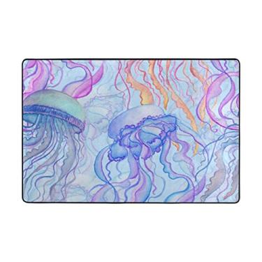 Imagem de ColourLife Tapete leve de coral colorido, tapete macio, tapete para decoração de cômodos, entrada de 91,44 x 60,96 cm