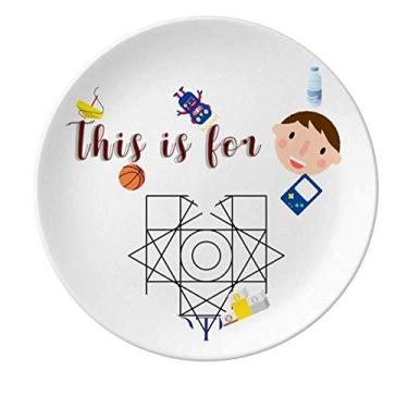 Imagem de Prato triangular geométrico circular quadrado de porcelana jantar redondo Prato menino homem