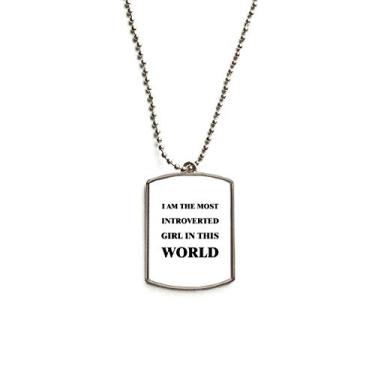 Imagem de DIYthinker Colar de aço inoxidável com pingente para cachorro I Am The Introverted Girl