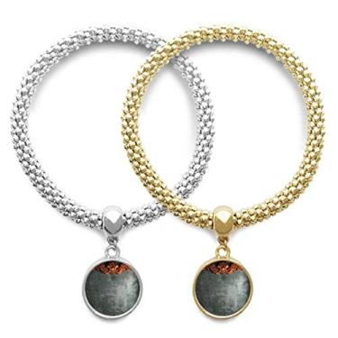 Imagem de DIYthinker Pulseira de amante de mogno com padrão de ornamento de mogno cinza, pingente, joia para presente de casal