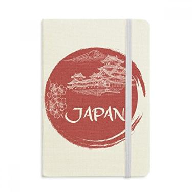Imagem de Caderno com bandeira nacional do Japão, capa dura de tecido, diário clássico A5