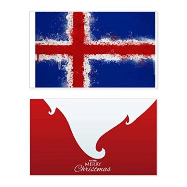 Imagem de Bandeira abstrata da Islândia, feriado, cartão de felicitações, mensagem de Natal