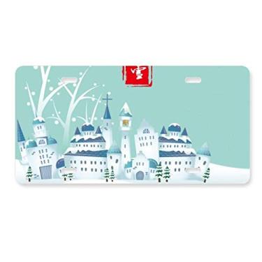 Imagem de DIYthinker Snow Twenty Four Solar Term padrão placa de carro decoração de carro acessório de aço inoxidável