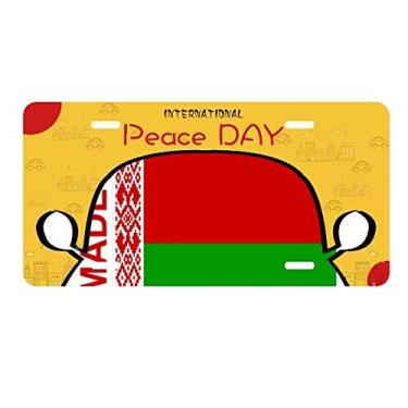 Imagem de DIYthinker Placa de licença Made in Belarus Country Love para decoração de carro, dia da paz