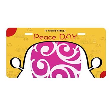 Imagem de DIYthinker Placa de licença com design de ovo roxo Festival Religião Páscoa Decoração de carro Dia da Paz