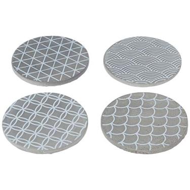 Imagem de Conjunto 04 Porta Copos Redondo Estampa Decorglass Multicolor