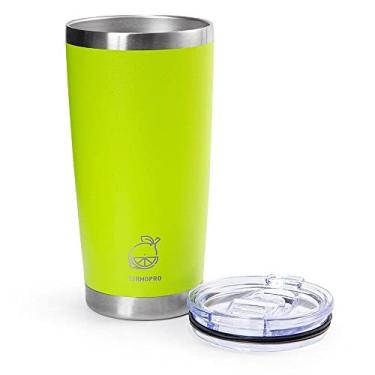 Imagem de TERMOPRO Copo Térmico com Tampa 600 ml Aço Inox 18/8 Parede Dupla Isolamento a Vácuo para Caipirinha Cerveja Drinks Verde Premium BPA Free