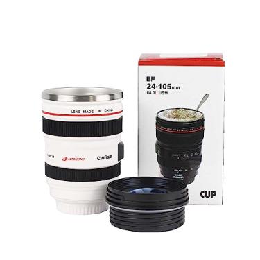 Imagem de Copo Térmico Lente de Câmera Canon Branco TudoPraFoto