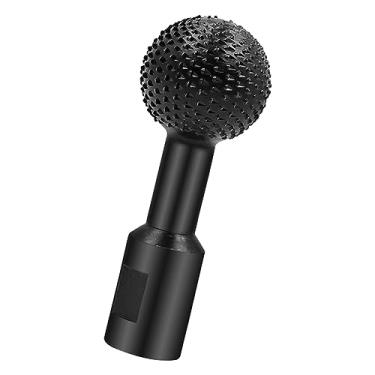 Imagem de IEUDNS Rebarba giratória de esfera de aço carbono, cabeça de moagem de bola Goiva de bola Eixos esféricos em forma de goiva de madeira para rebarbadora, Interface 10mm