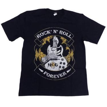 Imagem de Camiseta Rock Preta Guitarra Rock N Roll Forever Hcd646 Rch - Belos Pe