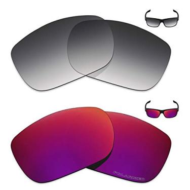 Imagem de Mryok+ 2 pares de lentes polarizadas de substituição para óculos de sol Oakley Two Face – Cinza dégradé Tint/Midnight Sun