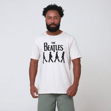 Imagem de Camiseta Manga Curta Estampa Beatles Bege - Bandup