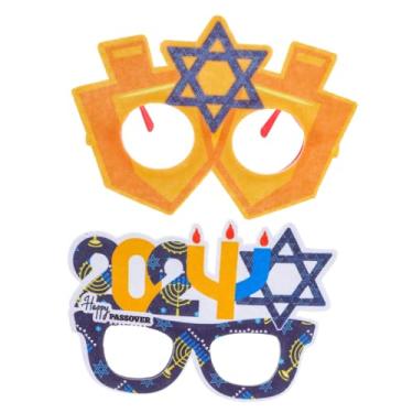 Imagem de Lurrose 2 Unidades Óculos De Festa Kosher Artigos Para De Festa De Hanukkah Adereços Para Fotos De Páscoa Armação De Óculos Menorá Fantasias De Hanucá Óculos Para Roupas Plástico Presente