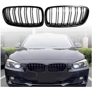 Imagem de F30 Grill - Grelha frontal de rim preta para BMW Série 3 2012-2018 F30 F31 320i 328i 328d 330e 330i 335i 340i 328i (preto brilhante)