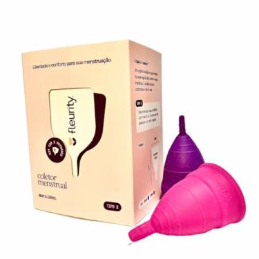 Imagem de Kit Coletor Menstrual Tipo 2, Fleurity, Roxo/Rosa