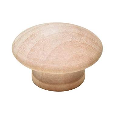 Imagem de Puxador de gaveta redondo de madeira Silverline de 3,8 cm, puxador de armário inacabado, alças para gaveta guarda-roupa, 1-1/2 Inch, Wood