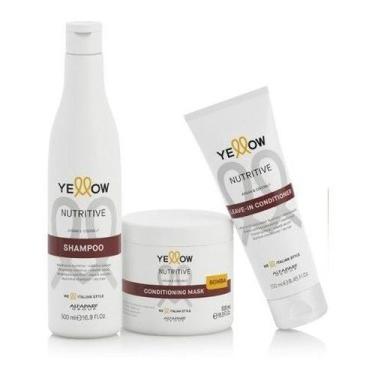 Imagem de Kit Yellow Nutritive Shampoo Máscara Condicionadora  Leave In