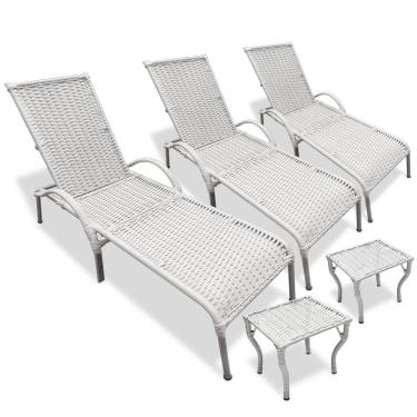 Imagem de Kit 3 Cadeiras/Espreguiçadeiras Julia + 2  Mesa P/ Piscina