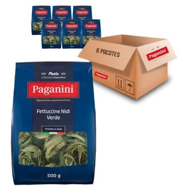 Imagem de Kit c/ 6un Macarrão Fettuccini Nidi Verde PAGANINI 500g