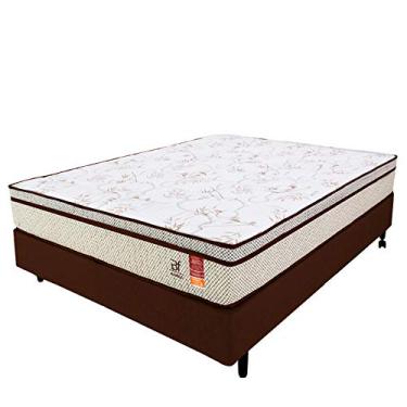 Imagem de Cama Box Casal Colchão Molas Ensacadas + Box Microfibra Marrom Bf Colchões 138x188x57cm