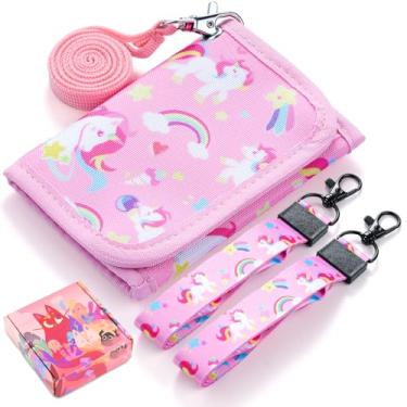 Imagem de Carteira infantil para meninas, Unicórnio - rosa, Unicorn-Pink
