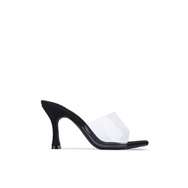 Imagem de CAPE ROBBIN VEJA BETTER LUCK STILETTO SANDAL BLACK CLEAR MULE (8.5, BLACK)