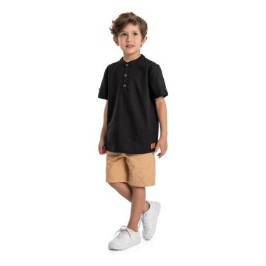 Imagem de Camiseta em Cotton e Bermuda em Sarja Infantil para Meninos Quimby